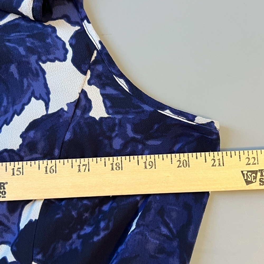 Talbots Elegant Navy Blue Floral Dress 16P - Picture 5 of 7